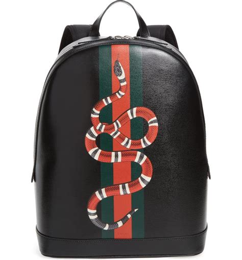 gucci backpack red snake|Gucci snake dome leather backpack.